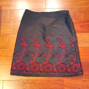 Anni Kuan black embroidered skirt
